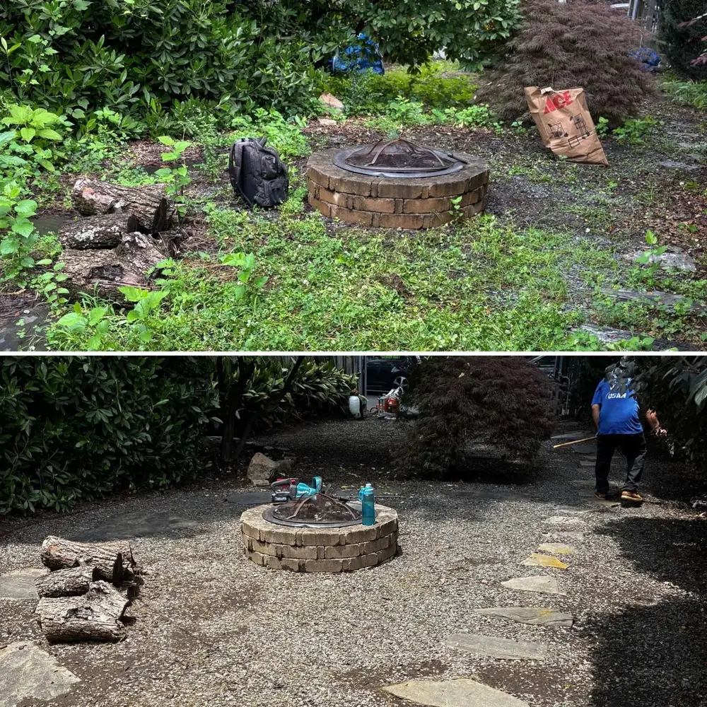 Fire pit gravel makeover